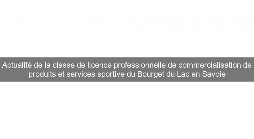 Actualité de la classe de licence professionnelle de commercialisation de produits et services sportive du Bourget du Lac en Savoie