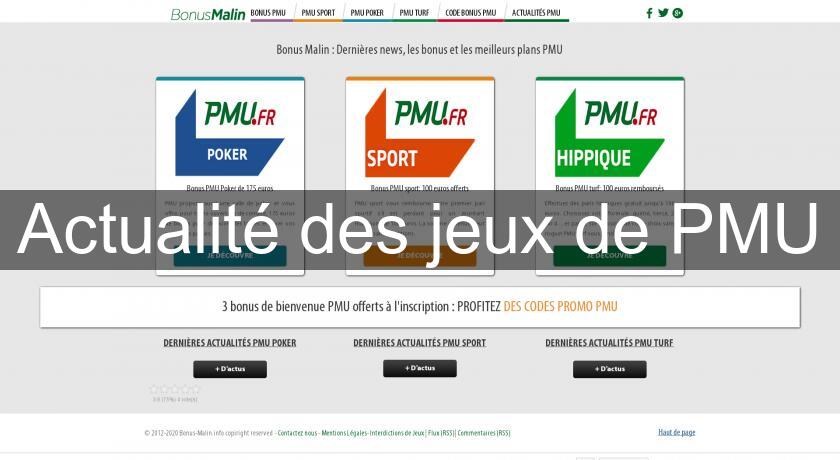 Actualité des jeux de PMU