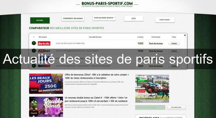 Actualité des sites de paris sportifs