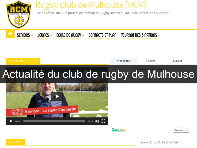 Actualité du club de rugby de Mulhouse Actualité du club de rugby de Mulhouse