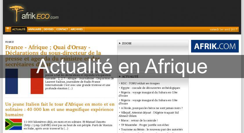 Actualité en Afrique Actualité en Afrique