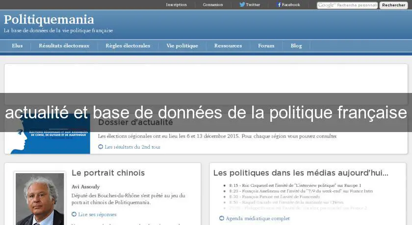 actualité et base de données de la politique française