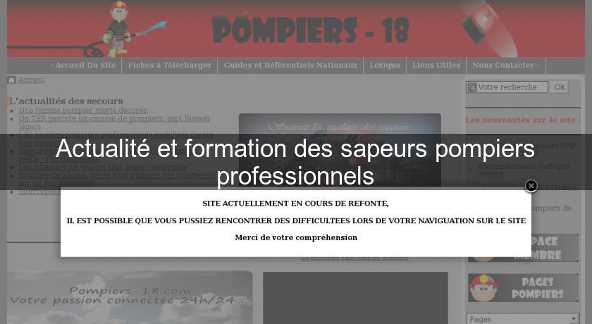 Actualité et formation des sapeurs pompiers professionnels Actualité et formation des sapeurs pompiers professionnels
