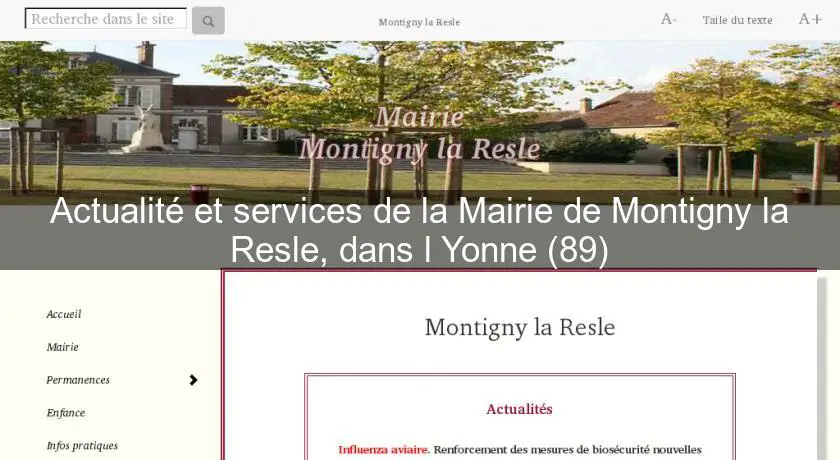 Actualité et services de la Mairie de Montigny la Resle, dans l'Yonne (89)