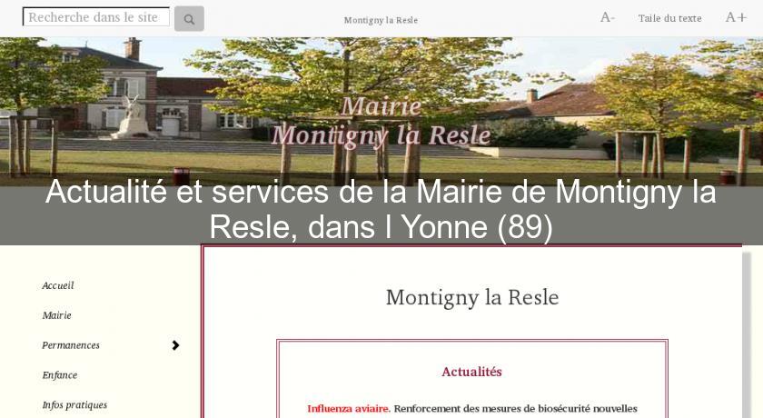Actualité et services de la Mairie de Montigny la Resle, dans l'Yonne (89) Actualité et services de la Mairie de Montigny la Resle, dans l'Yonne (89)