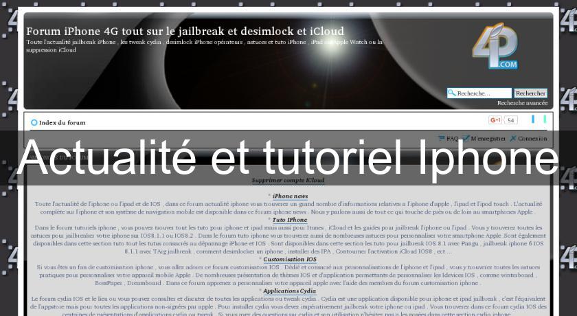 Actualité et tutoriel Iphone