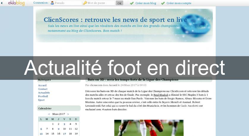 Actualité foot en direct