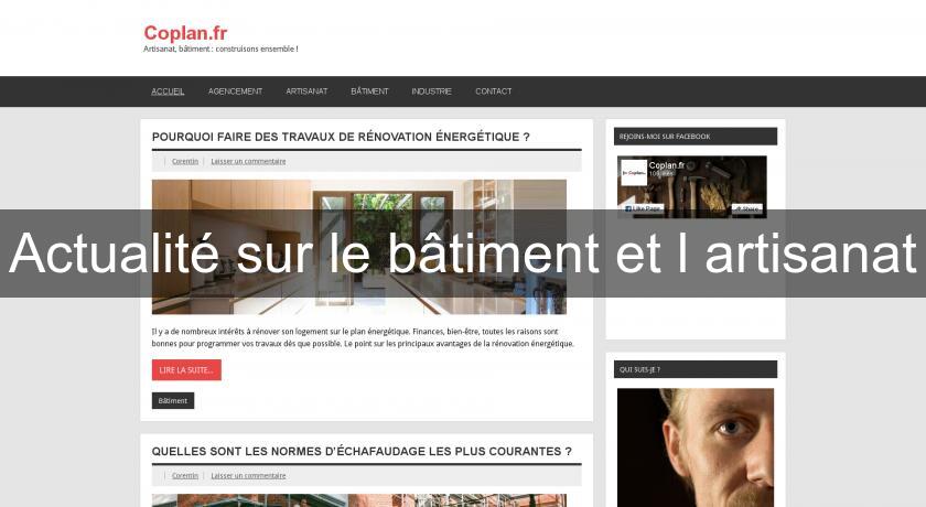 Actualité sur le bâtiment et l'artisanat Actualité sur le bâtiment et l'artisanat