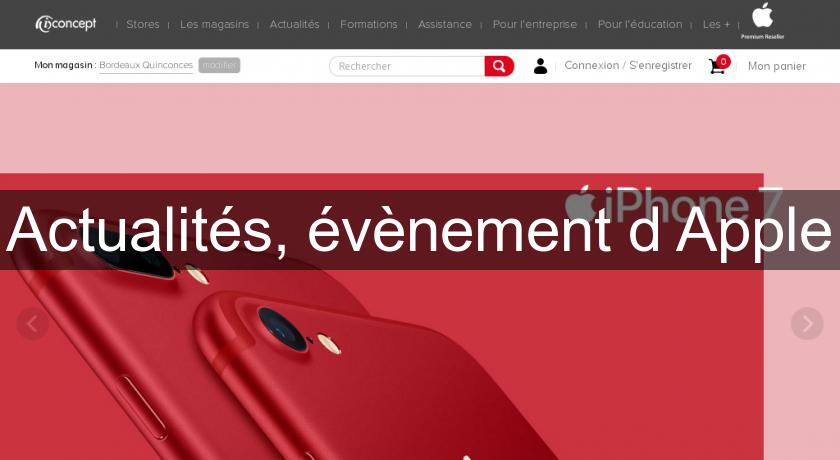 Actualités, évènement d'Apple