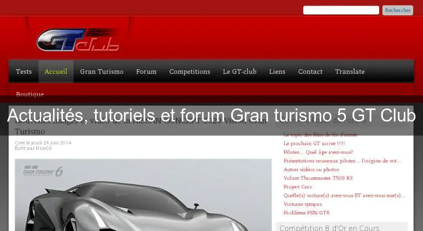 Actualités, tutoriels et forum Gran turismo 5 GT Club