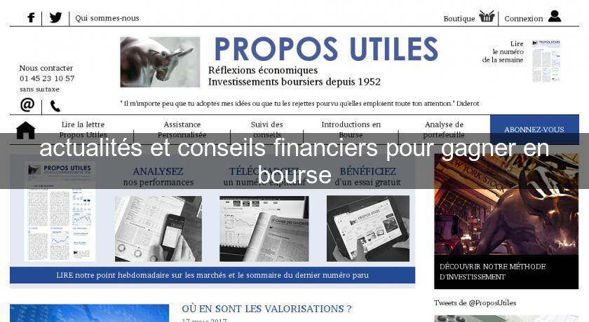 actualités et conseils financiers pour gagner en bourse actualités et conseils financiers pour gagner en bourse