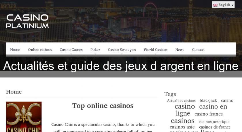 Actualités et guide des jeux d'argent en ligne Actualités et guide des jeux d'argent en ligne