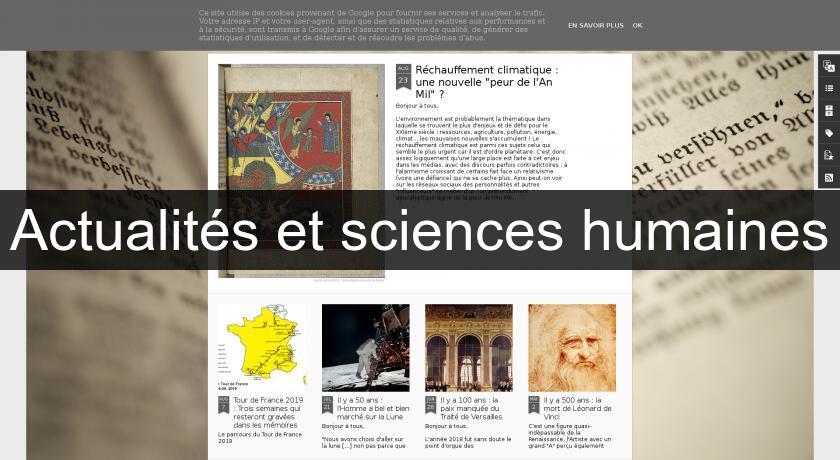 Actualités et sciences humaines Actualités et sciences humaines