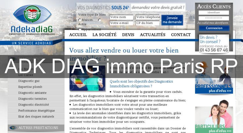 ADK DIAG immo Paris RP