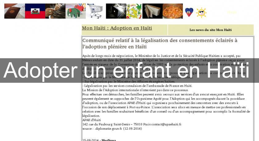 Adopter un enfant en Haïti Adopter un enfant en Haïti