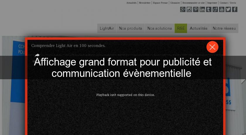 Affichage grand format pour publicité et communication évènementielle Affichage grand format pour publicité et communication évènementielle