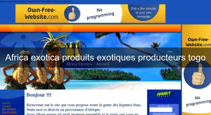 Africa exotica produits exotiques producteurs togo