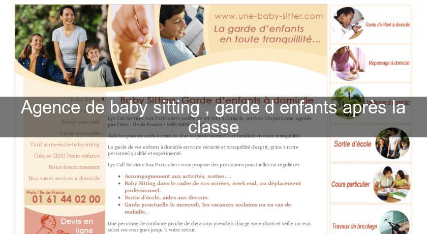 Agence de baby sitting , garde d'enfants après la classe Agence de baby sitting , garde d'enfants après la classe