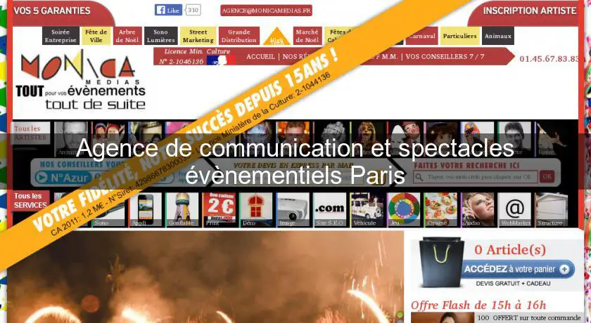 Agence de communication et spectacles évènementiels Paris