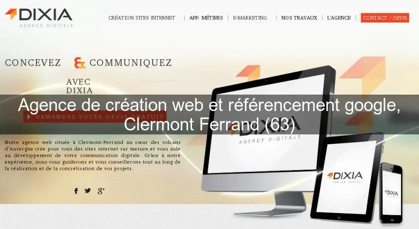 Agence de création web et référencement google, Clermont Ferrand (63)
