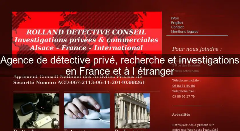 Agence de détective privé, recherche et investigations en France et à l'étranger