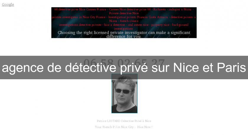 agence de détective privé sur Nice et Paris