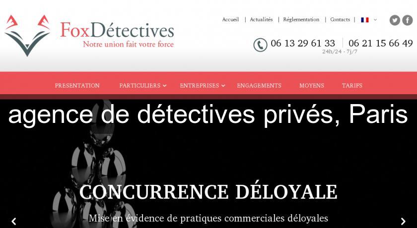 agence de détectives privés, Paris agence de détectives privés, Paris