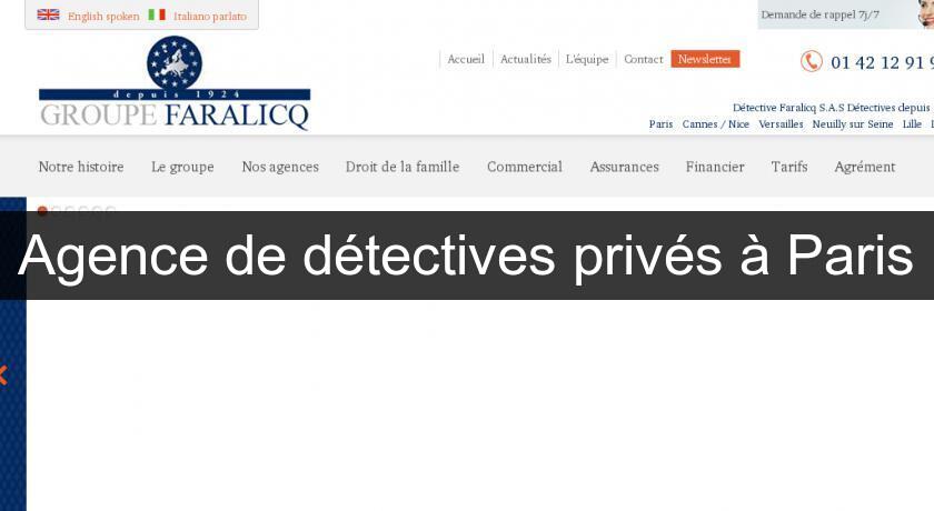 Agence de détectives privés à Paris Agence de détectives privés à Paris