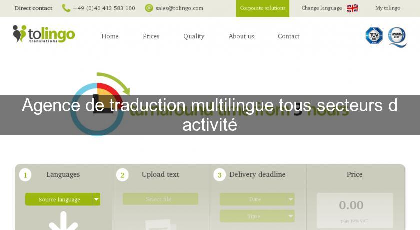 Agence de traduction multilingue tous secteurs d'activité