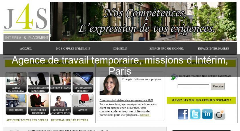 Agence de travail temporaire, missions d'Intérim, Paris Agence de travail temporaire, missions d'Intérim, Paris