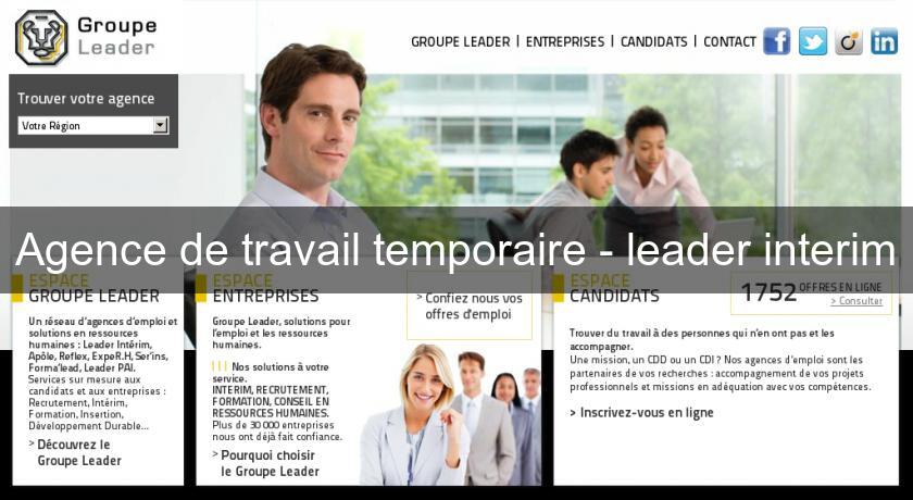 Agence de travail temporaire - leader interim