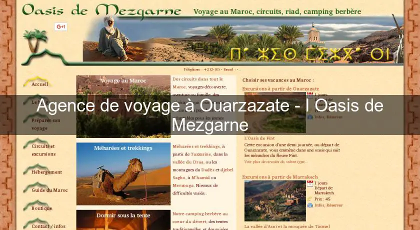 Agence de voyage à Ouarzazate - l'Oasis de Mezgarne