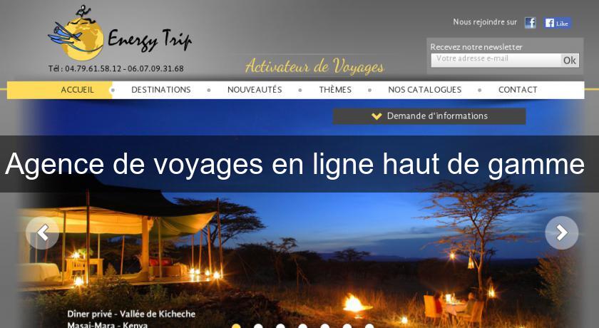 Agence de voyages en ligne haut de gamme 