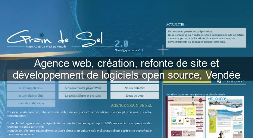 Agence web, création, refonte de site et développement de logiciels open source, Vendée