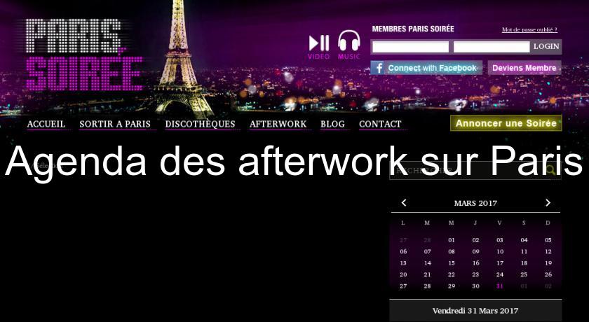 Agenda des afterwork sur Paris Agenda des afterwork sur Paris