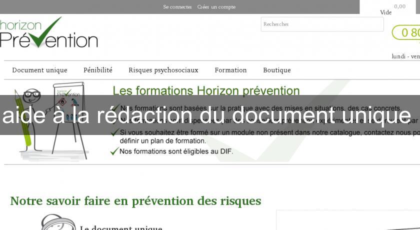 aide à la rédaction du document unique 