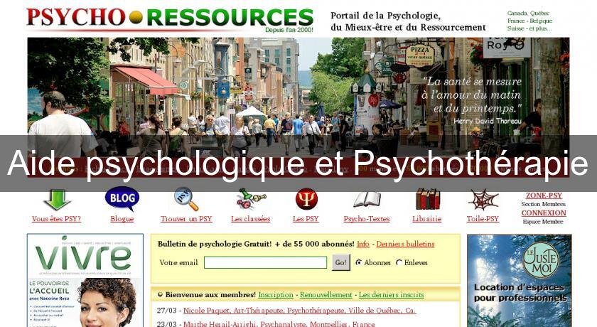 Aide psychologique et Psychothérapie Aide psychologique et Psychothérapie