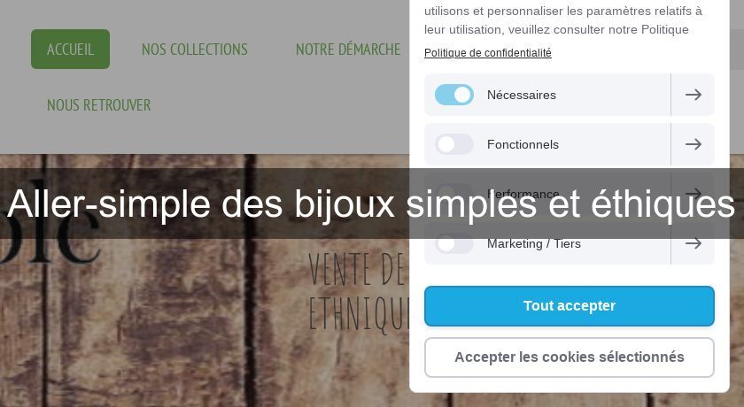 Aller-simple des bijoux simples et éthiques