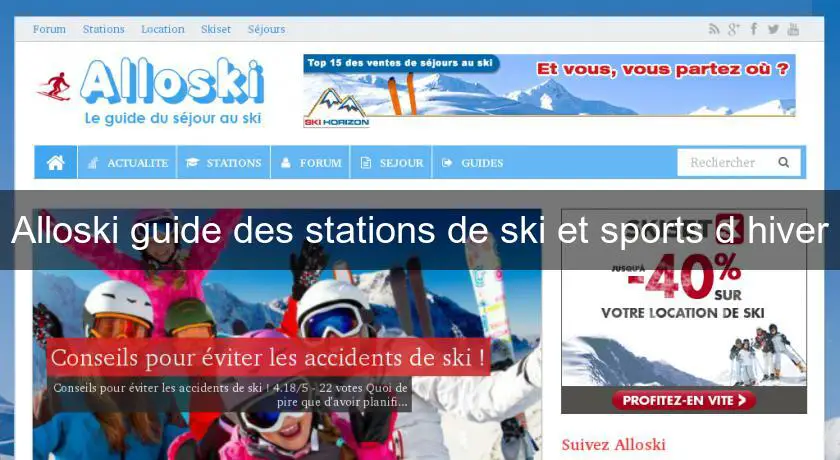 Alloski guide des stations de ski et sports d'hiver