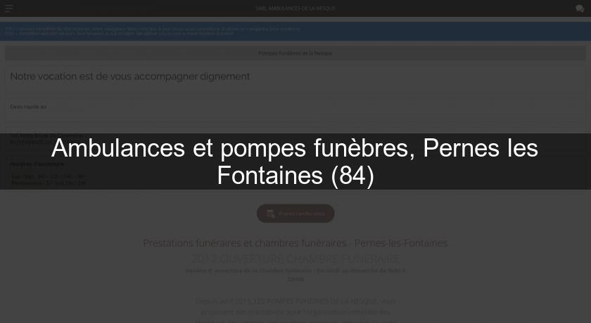 Ambulances et pompes funèbres, Pernes les Fontaines (84) Ambulances et pompes funèbres, Pernes les Fontaines (84)