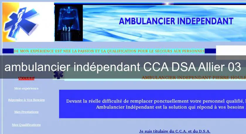 ambulancier indépendant CCA DSA Allier 03