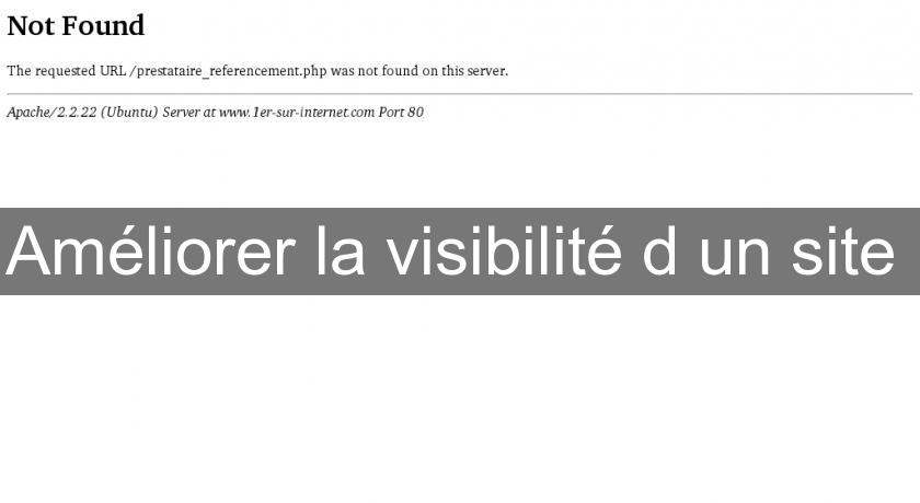 Améliorer la visibilité d'un site Améliorer la visibilité d'un site