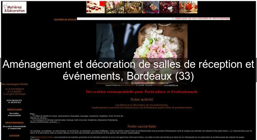 Aménagement et décoration de salles de réception et événements, Bordeaux (33)
