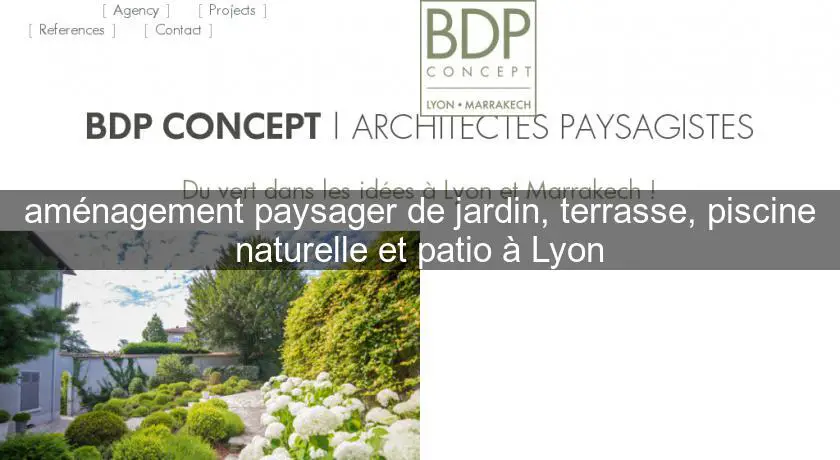 aménagement paysager de jardin, terrasse, piscine naturelle et patio à Lyon