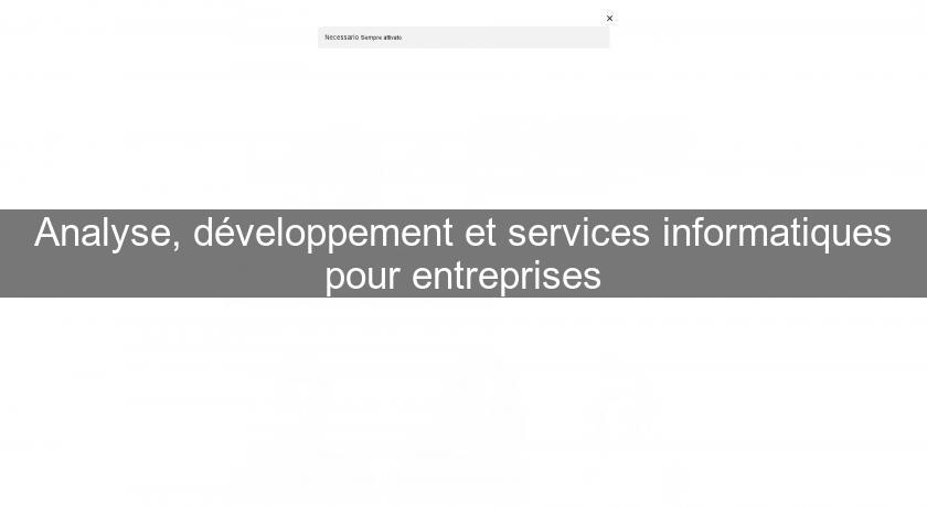 Analyse, développement et services informatiques pour entreprises Analyse, développement et services informatiques pour entreprises