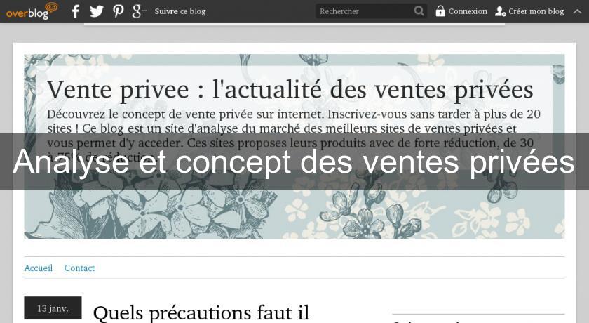 Analyse et concept des ventes privées