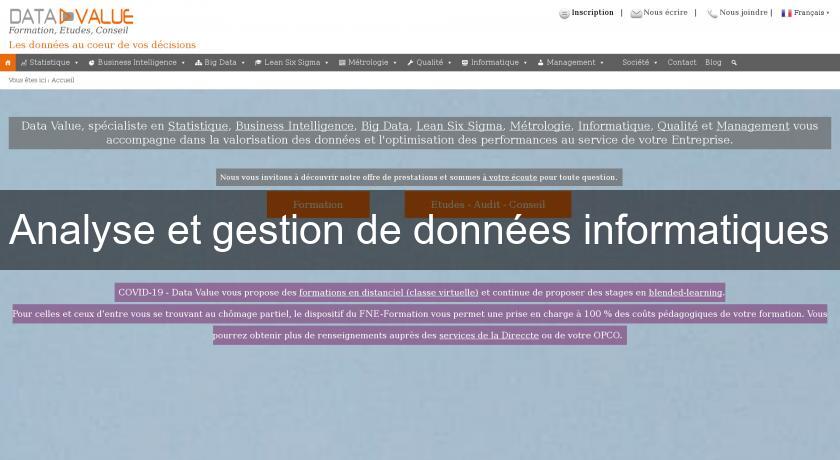 Analyse et gestion de données informatiques