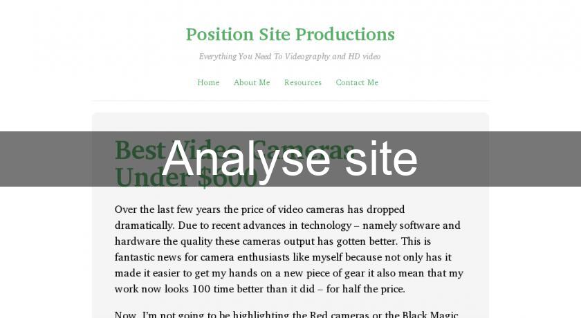 Analyse site Analyse site