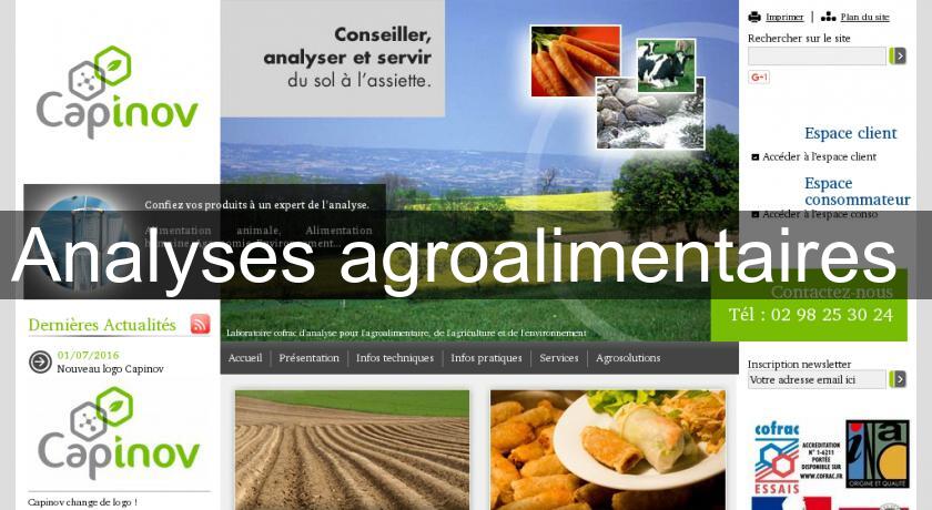 Analyses agroalimentaires Analyses agroalimentaires