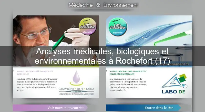 Analyses médicales, biologiques et environnementales à Rochefort (17)